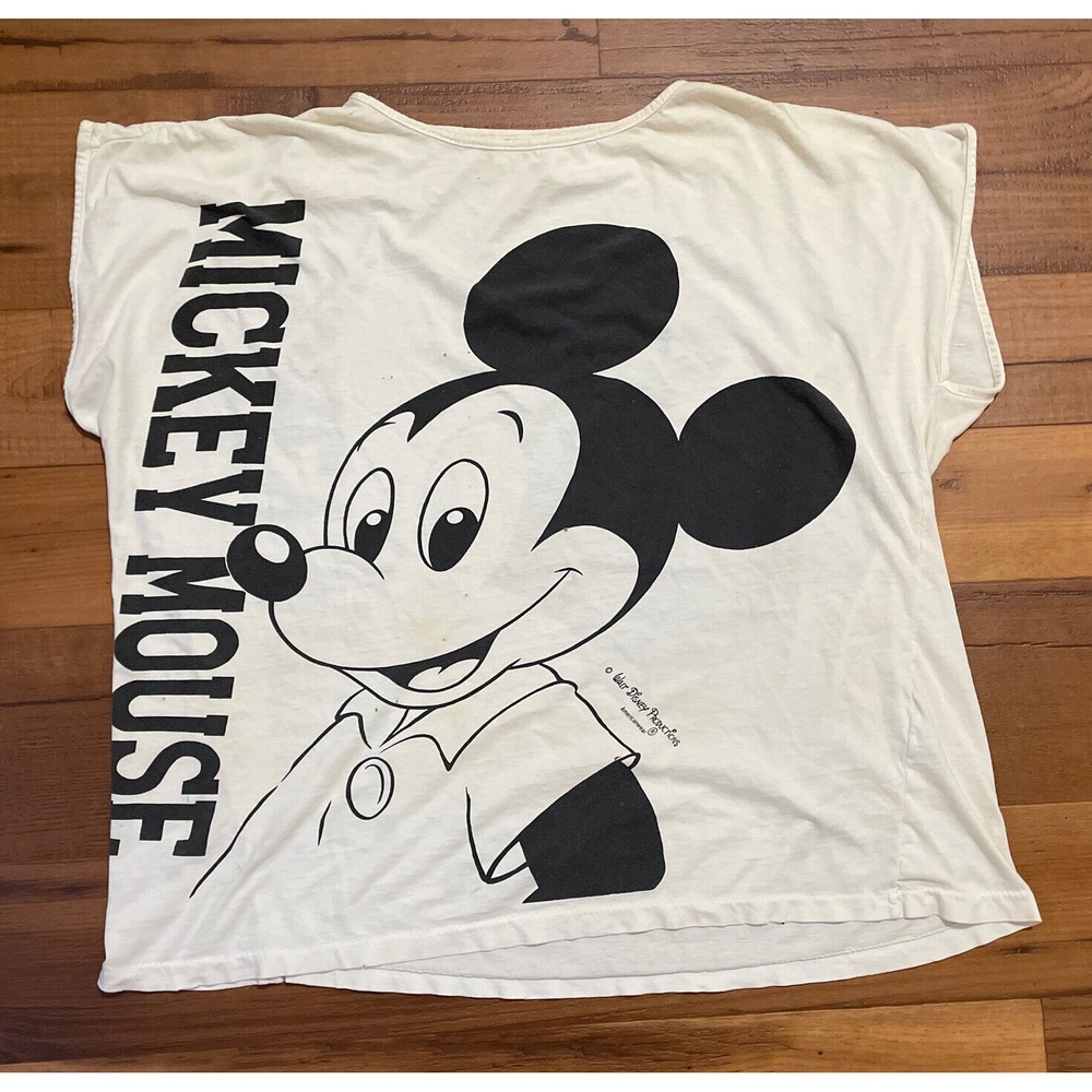 Vintage Mickey Mouse‎ Pajama Shirt Disney 90s All Over Print Front And Back RARE